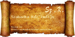 Szabadka Kálmán névjegykártya
