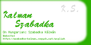 kalman szabadka business card