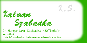 kalman szabadka business card